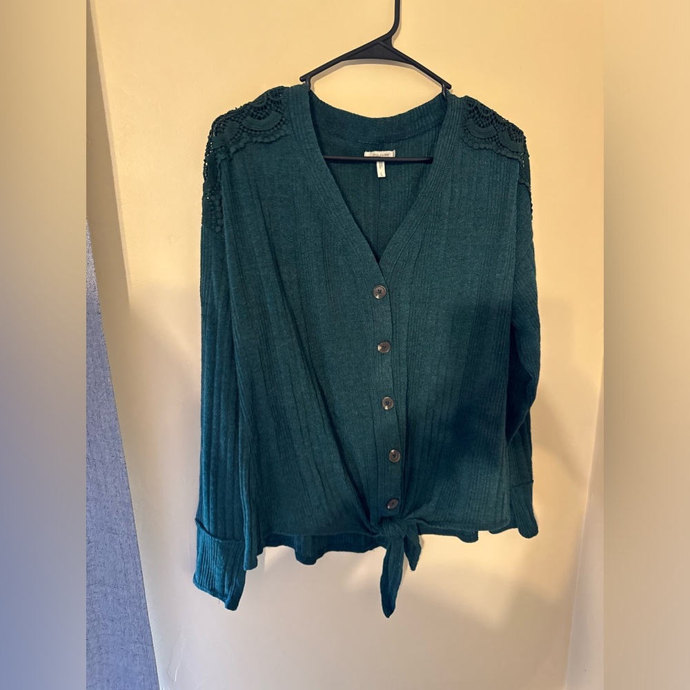 Green Tie Blouse